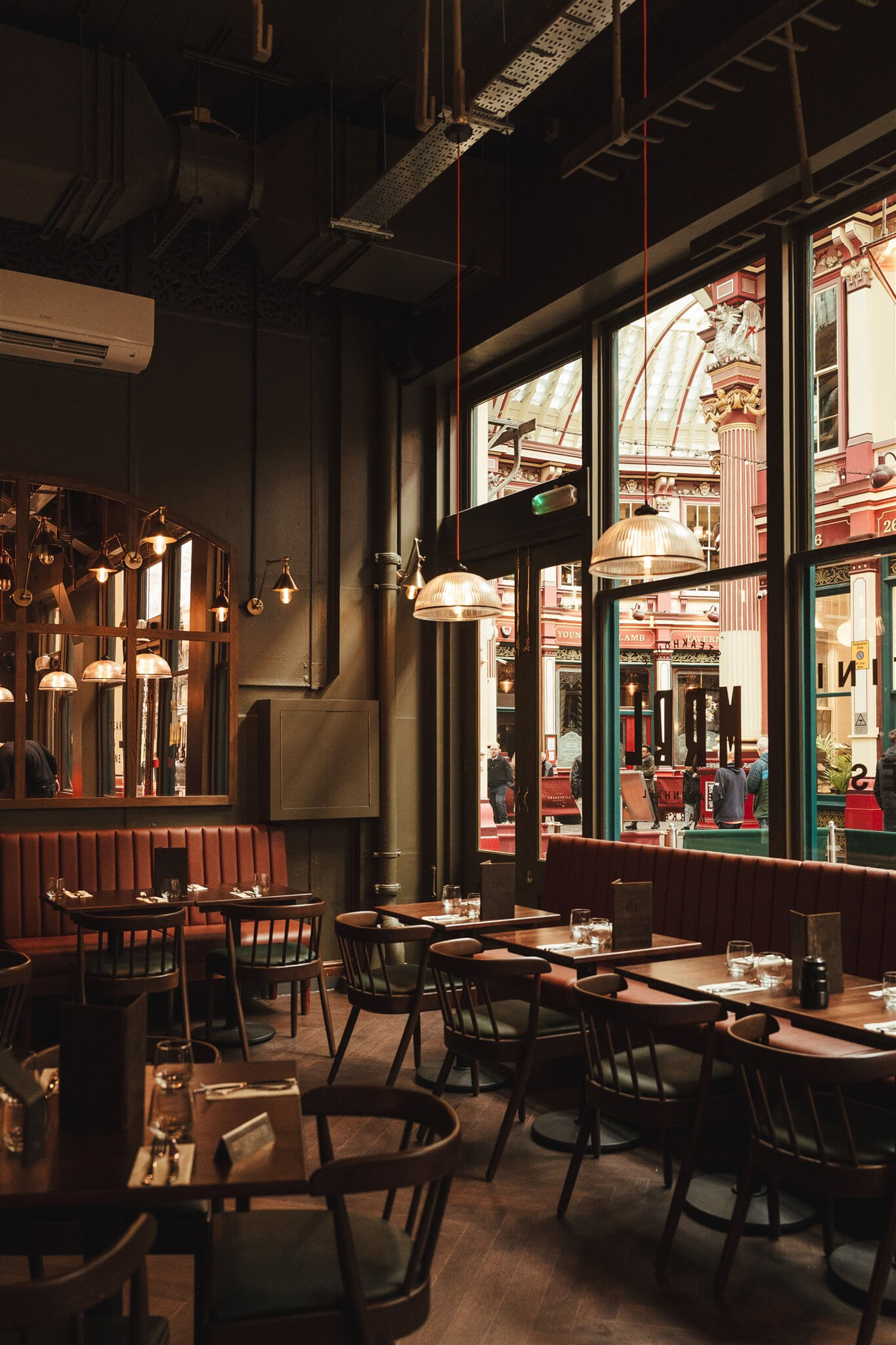 MRBL dining room looking out onto Leadenhall Market